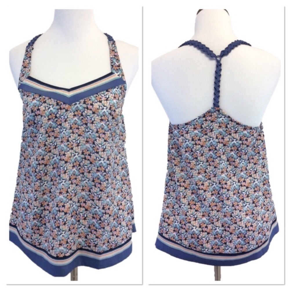 LC Lauren Conrad Floral Print Racerback Tank Top
